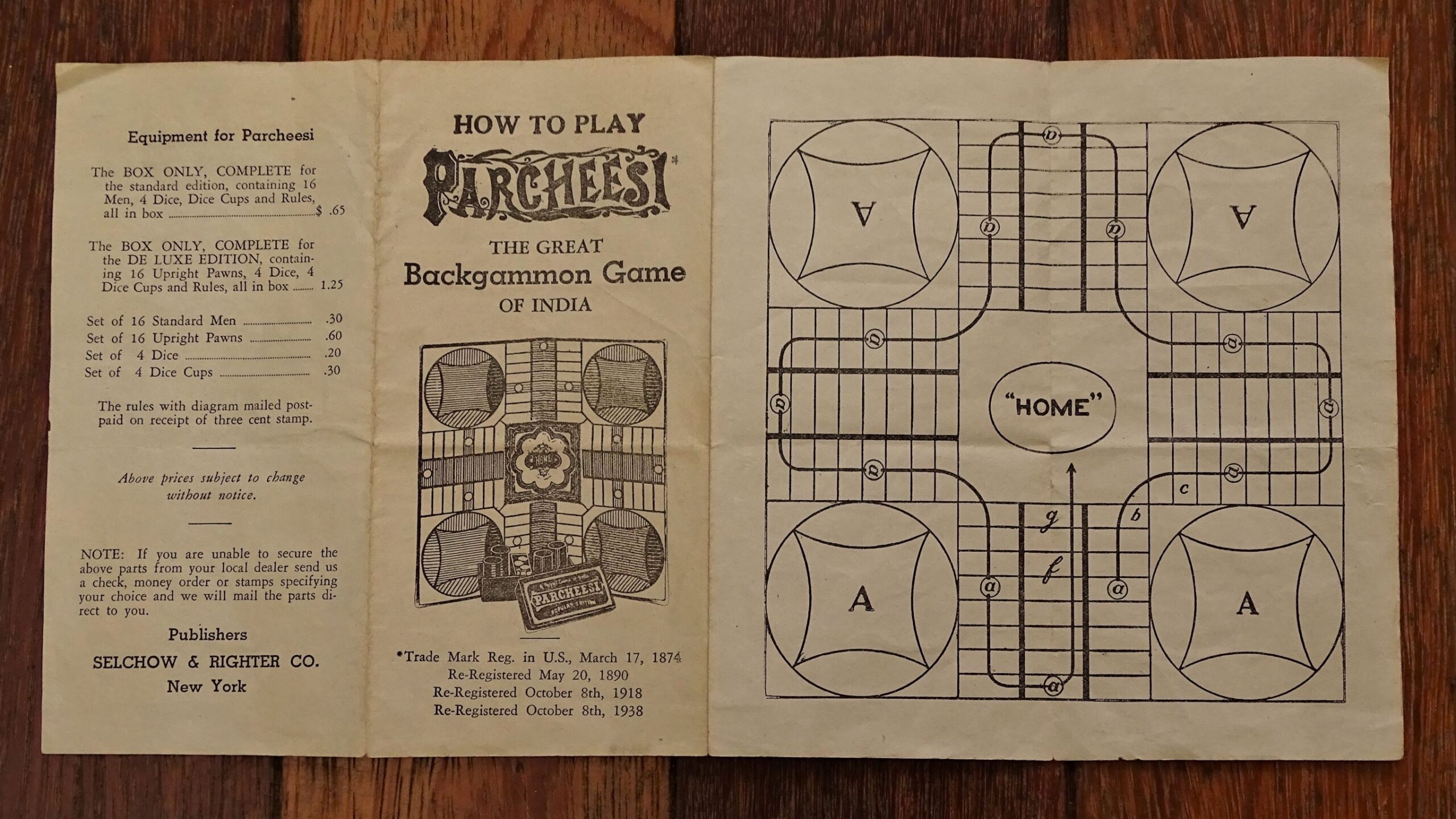 1946 Parcheesi By Selchow Righter Co New York U S A Tomsk3000