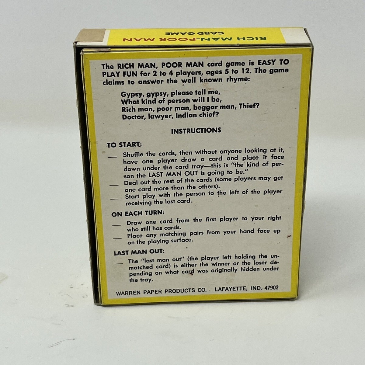 1950s Warren Paper Products A Built Rite Toy Rich Man Poor Man Card Game RARE EBay 1950s Warren Paper Products A Built Rite Toy Rich Man Poor Man Card Game RARE EBay