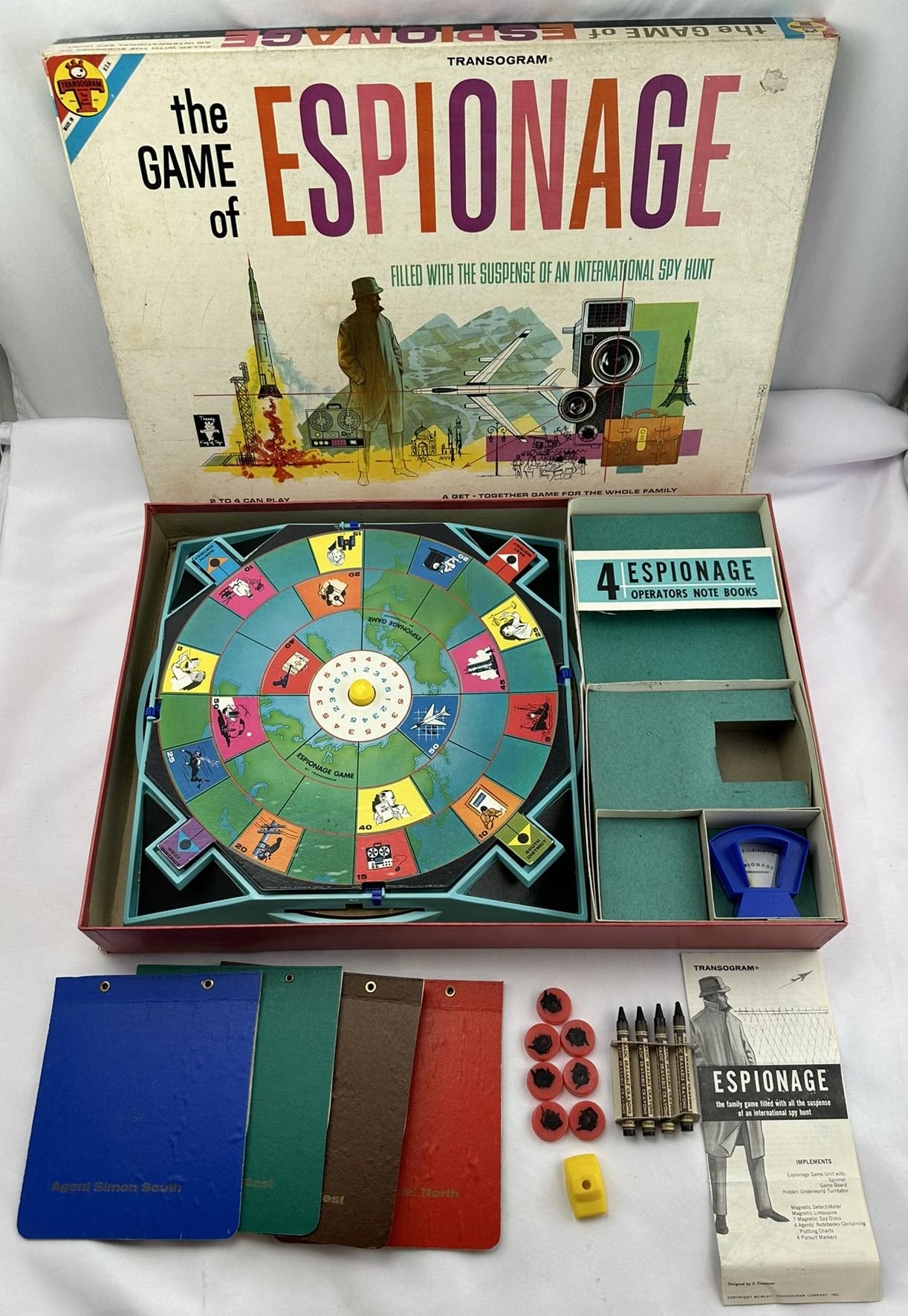 1963 The Game Of Espionage By Transogram Complete In Very Good Condition FREE SHIPPING Etsy