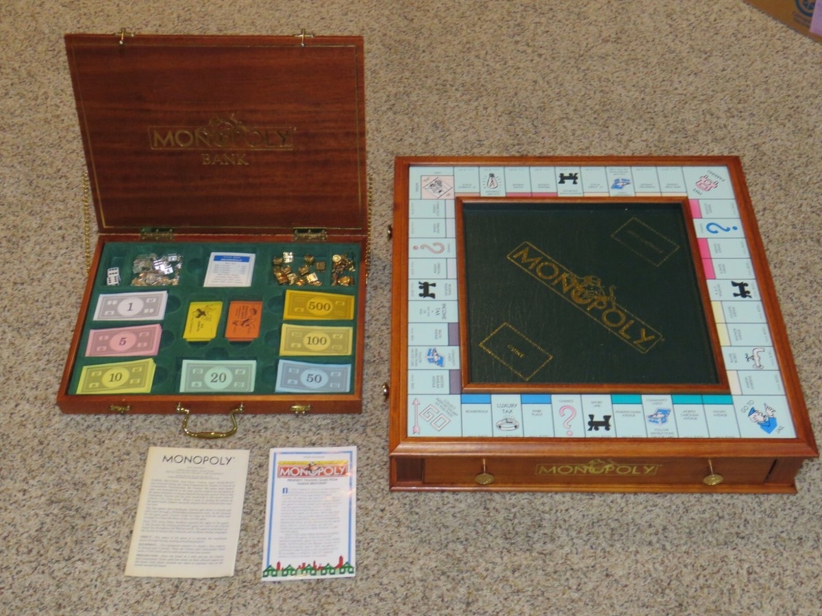 2006 DANBURY MINT Wooden Monopoly With Drawers Rotating Board Magnetic EBay