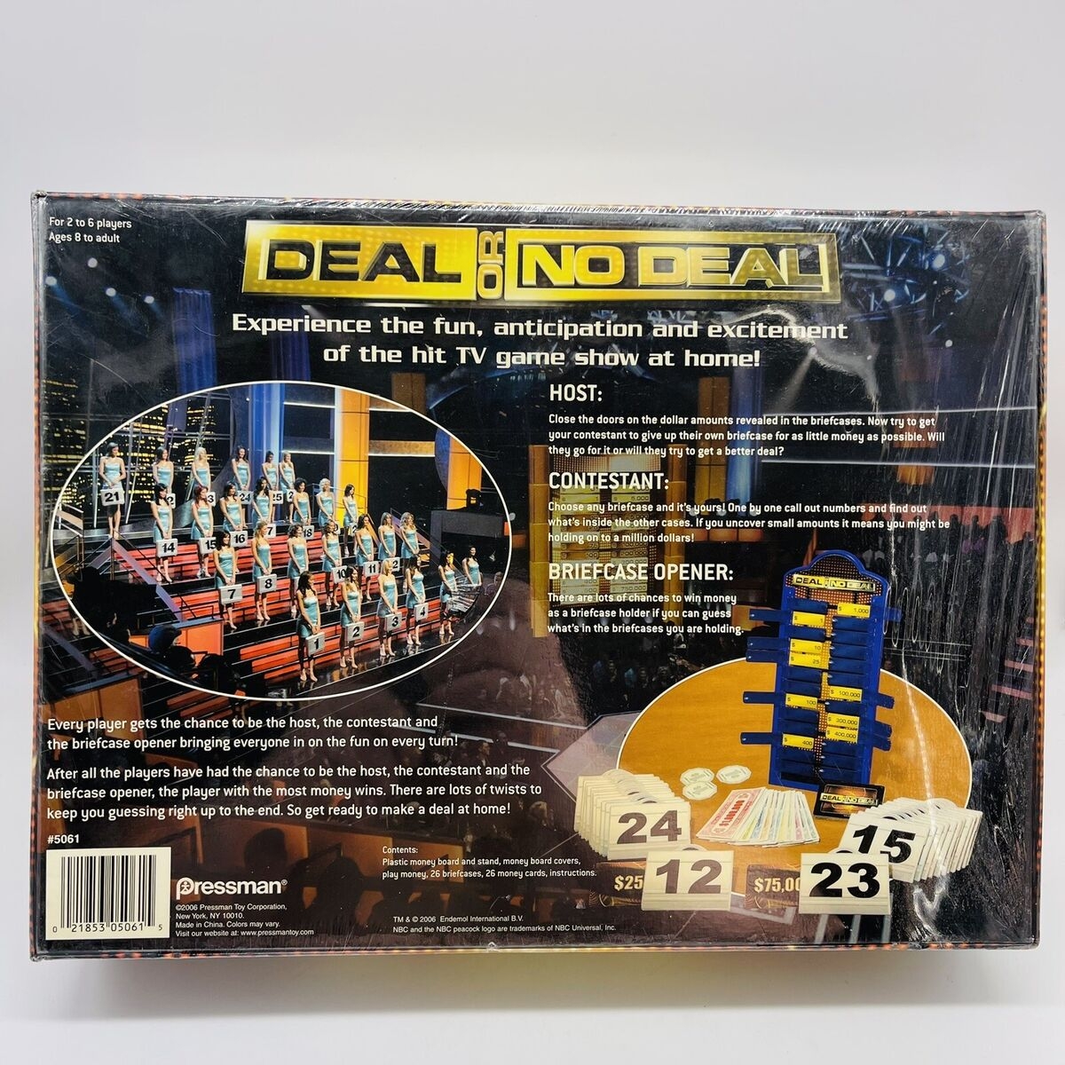 2006 NBC GAME SHOW DEAL OR NO DEAL TV INTERACTIVE BOARD GAME NEW SEALED EBay