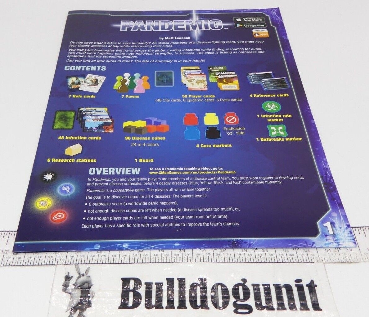 2013 Pandemic Board Game Instruction Manual Rules Only Replacement Part