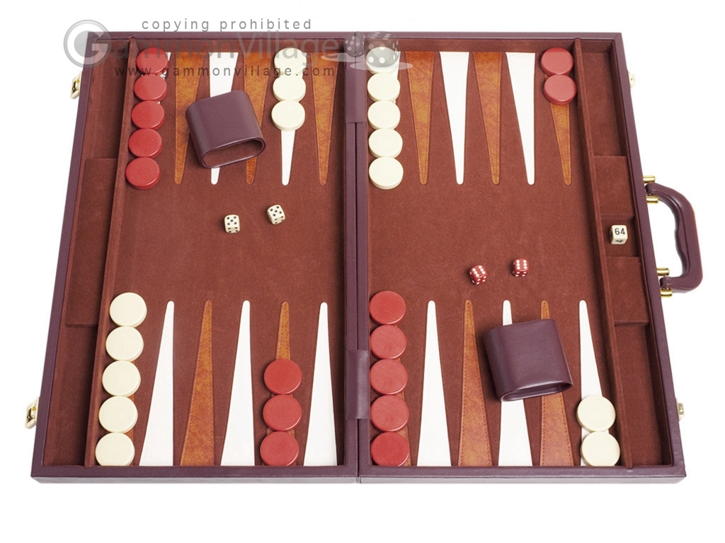 21 inch Tournament Backgammon Set By GammonVillage Brown