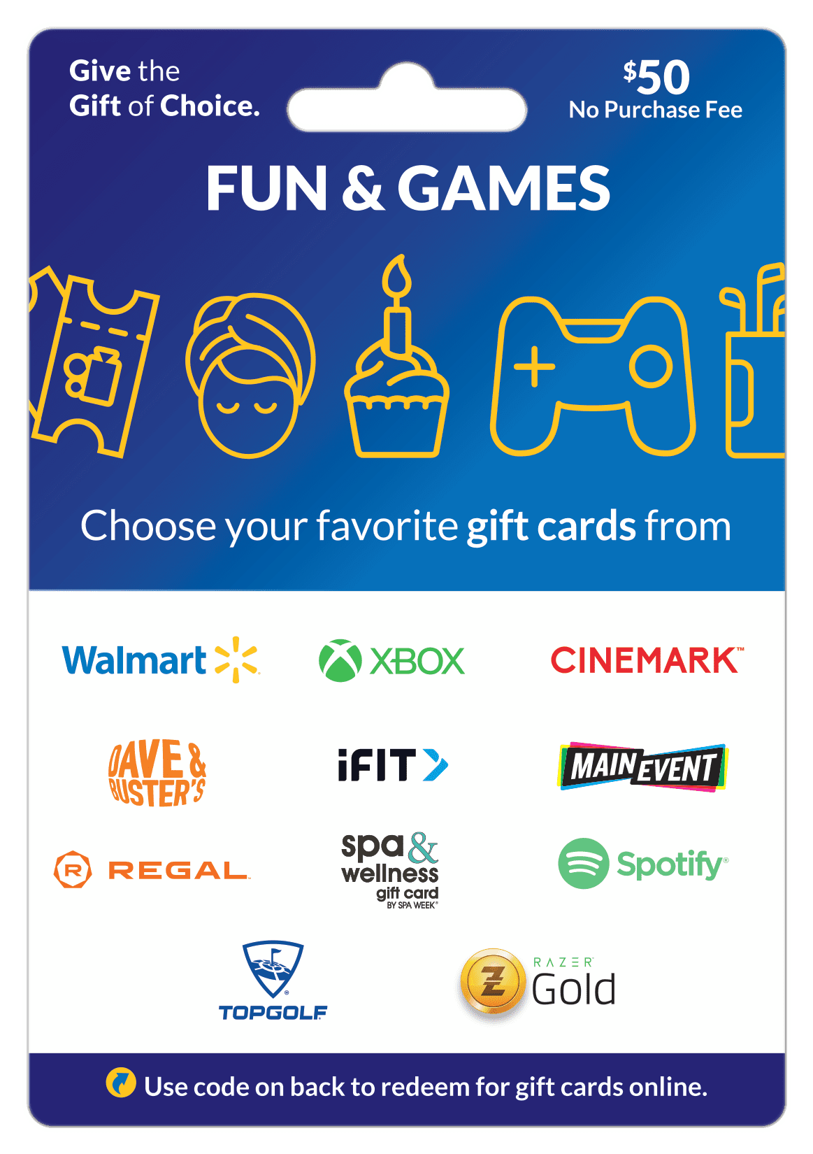  50 Fun Games ChooseYourCard Gift Card nbsp Walmart