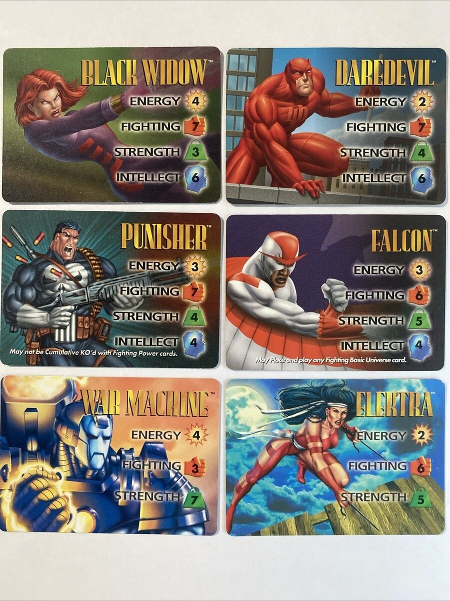 6 1995 MARVEL OVERPOWER COLLECTABLE CARD GAME CHARACTER CARDS No Doubles EBay