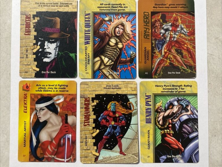 6 1995 MARVEL OVERPOWER COLLECTABLE CARD GAME ONE PER DECK NO DOUBLES EBay