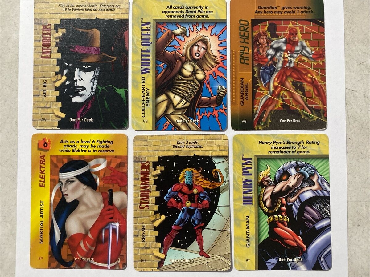 6 1995 MARVEL OVERPOWER COLLECTABLE CARD GAME ONE PER DECK NO DOUBLES EBay