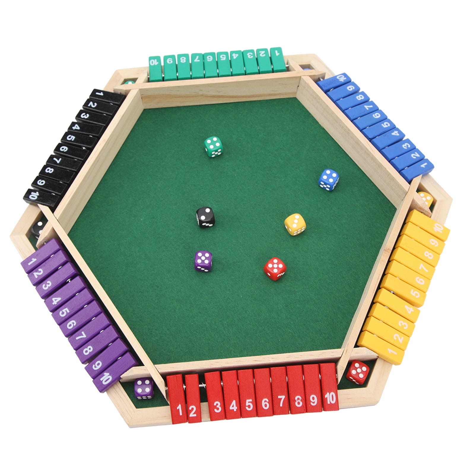 6 Player Tabletop Shut The Box Game Pub Board Game For Adults Leisure Walmart