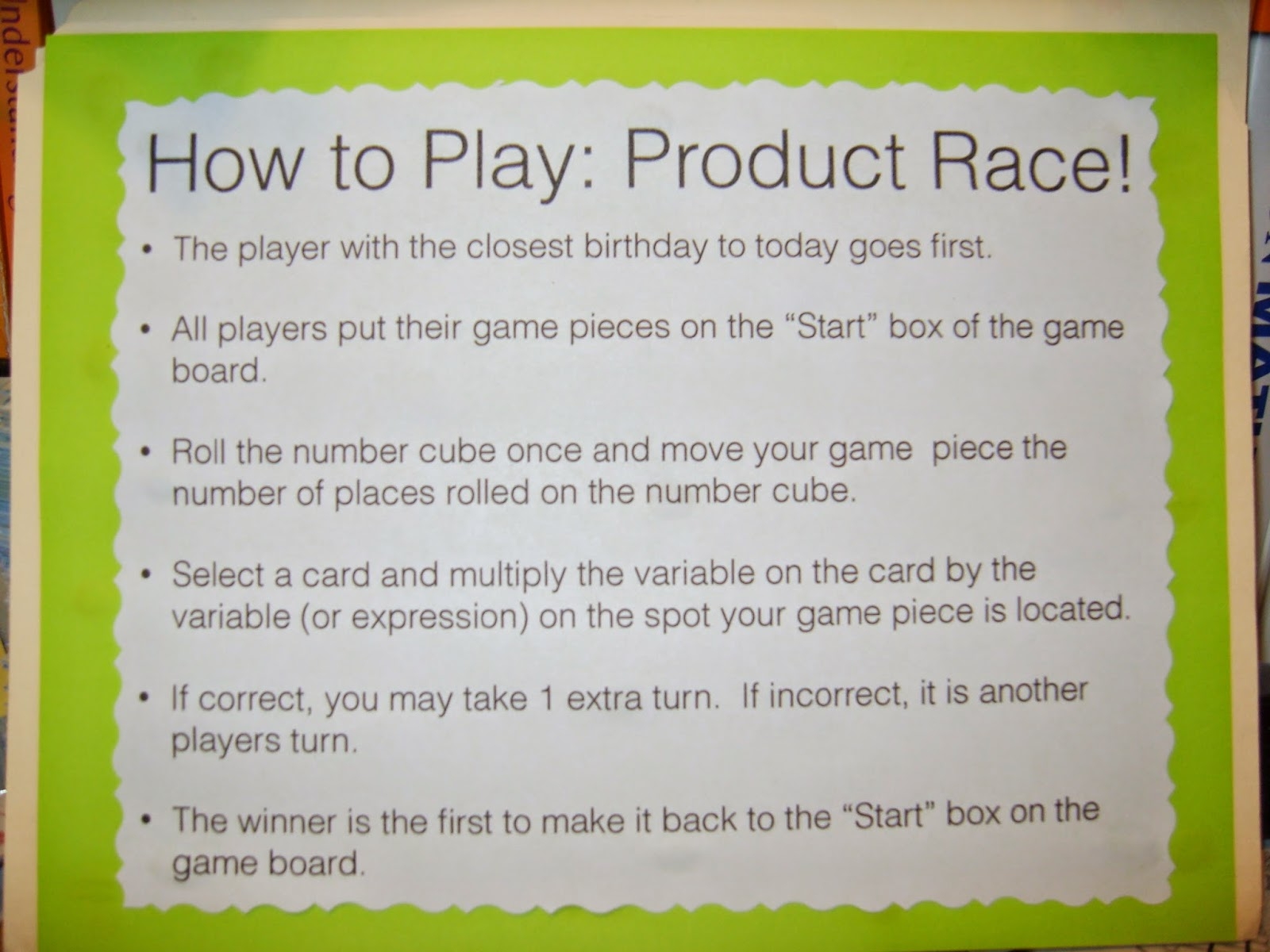 A Sea Of Math Product Race Product Rule Of Expoents Game 