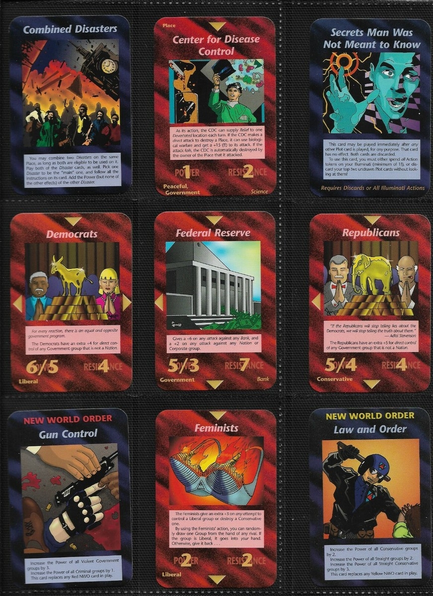 All 100 UnCommon Set Unlimited 1995 ILLUMINATI INWO Card Game New World Order EBay