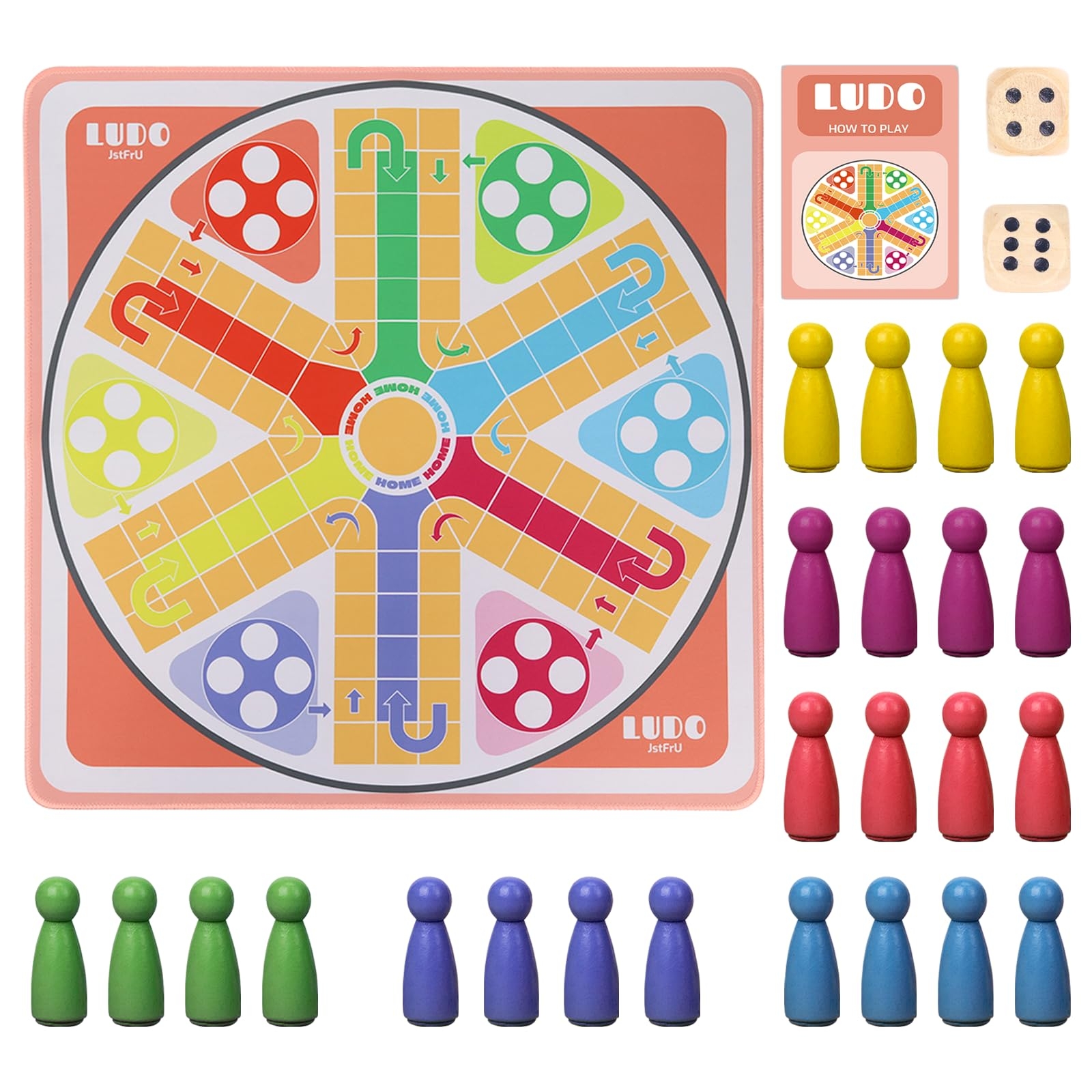 Amazon 20 Inches Ludo Board Game 2 6 Players Ludo Game For Adults Ludo Parcheesi Board Games Suitable For Family Gathering Party Night Ludo Instruction Included Toys Games
