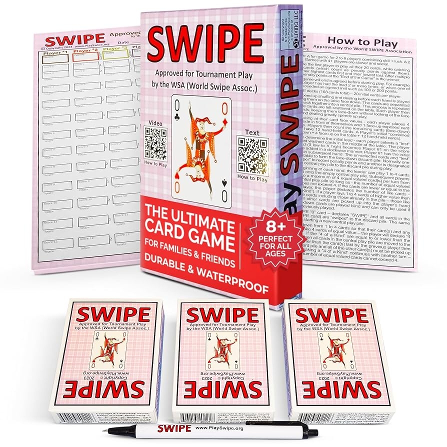 Amazon 3Z Living Swipe Card Game Fun Strategy For Kids 8 Teens Adults Seniors 2 To 8 Players Ideal For Family Game Night Toys Games