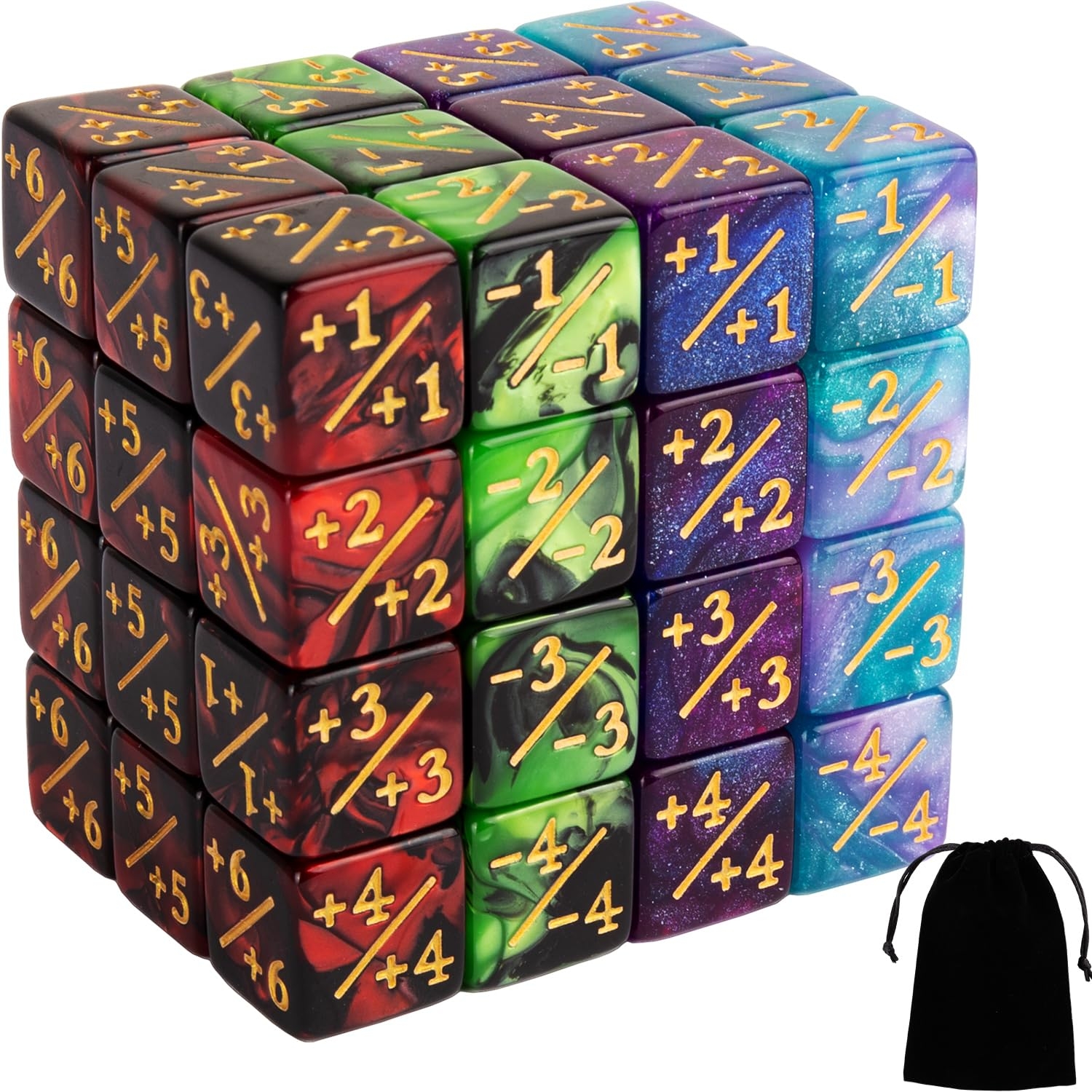 Amazon 48 PCS Magic The Gathering MTG Counter Dice Marble Bulk Life Counters Tokens Dice Compatible With Magic Card Game Accessories CCG Creature Stats 4 Colors Toys Games