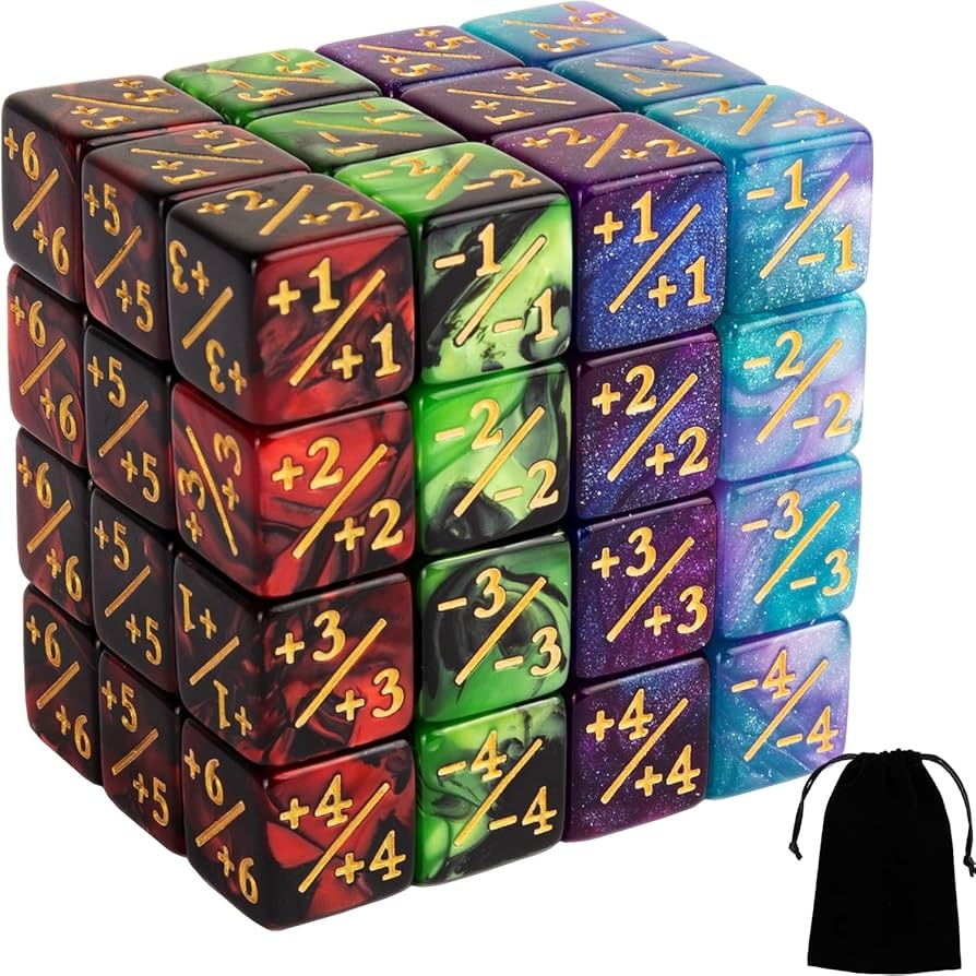 Amazon 48 PCS Magic The Gathering MTG Counter Dice Marble Bulk Life Counters Tokens Dice Compatible With Magic Card Game Accessories CCG Creature Stats 4 Colors Toys Games