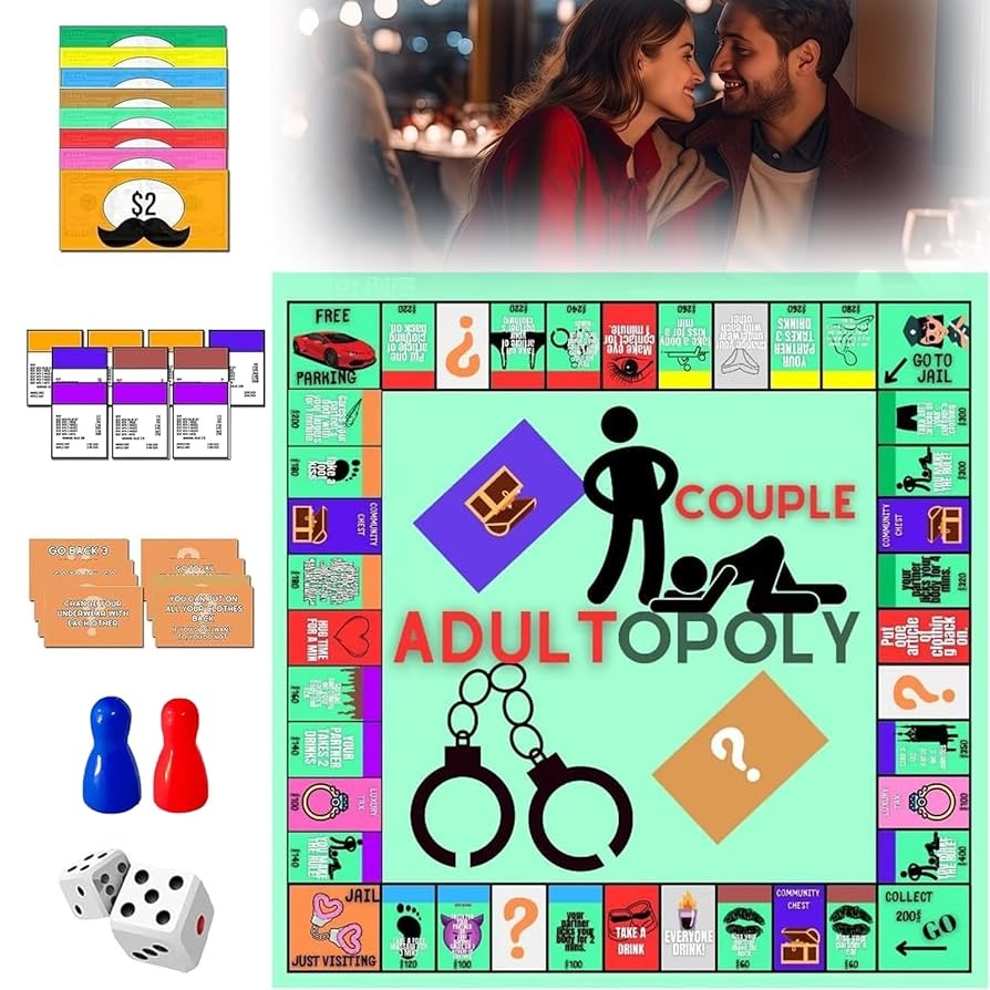 Amazon Adult Board Game Couple Adult Opoly Board Game Adult Couples Board Games Couples Adults Board Games Couples Game Cards Board Game Props Date Night Ideas Couples Date Night Games Toys Games