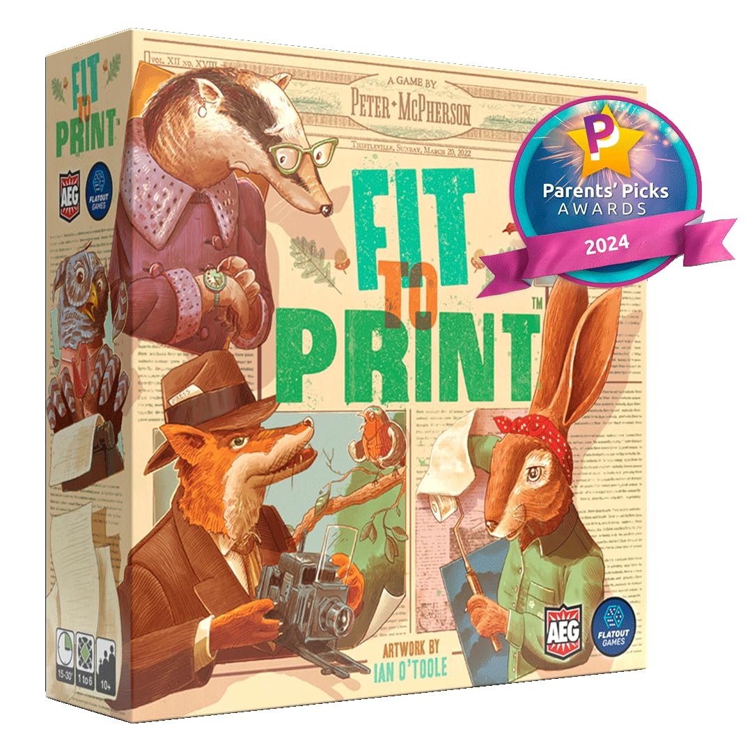 Amazon AEG Flatout Games Fit To Print Build Your Newspaper From The Creators Of Cascadia Easy To Learn Quick To Play Ages 10 For 1 6 Players Toys Games