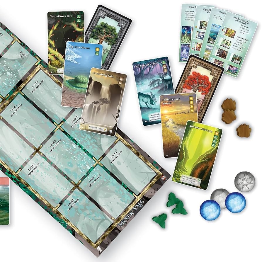 Amazon AEG Mystic Vale Essential Edition Fantasy Card Crafting Game Base Game Vale Of Magic Vale Of The Wild Mana Storm 2 4 Players Ages 14 Toys Games