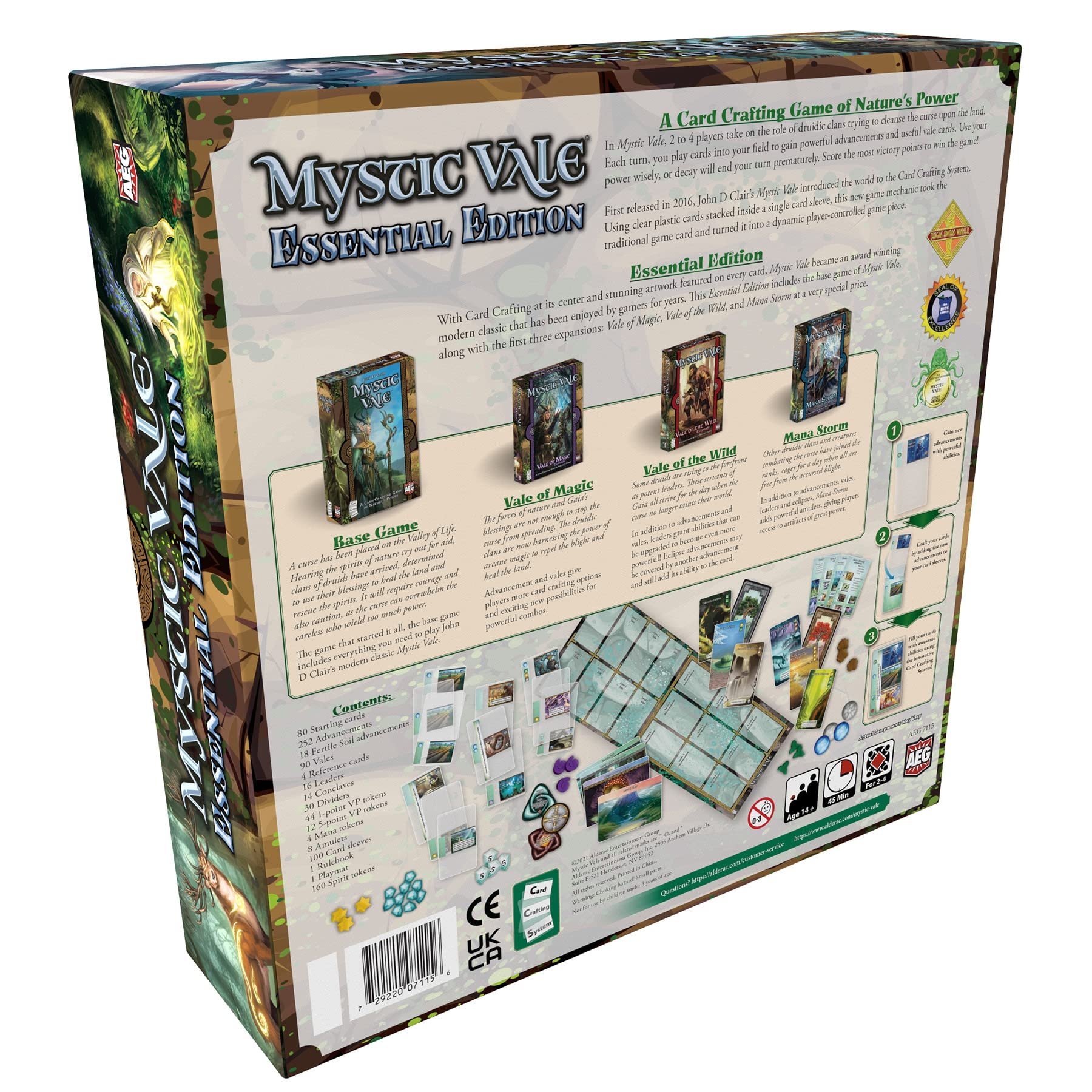 Amazon AEG Mystic Vale Essential Edition Fantasy Card Crafting Game Base Game Vale Of Magic Vale Of The Wild Mana Storm 2 4 Players Ages 14 Toys Games