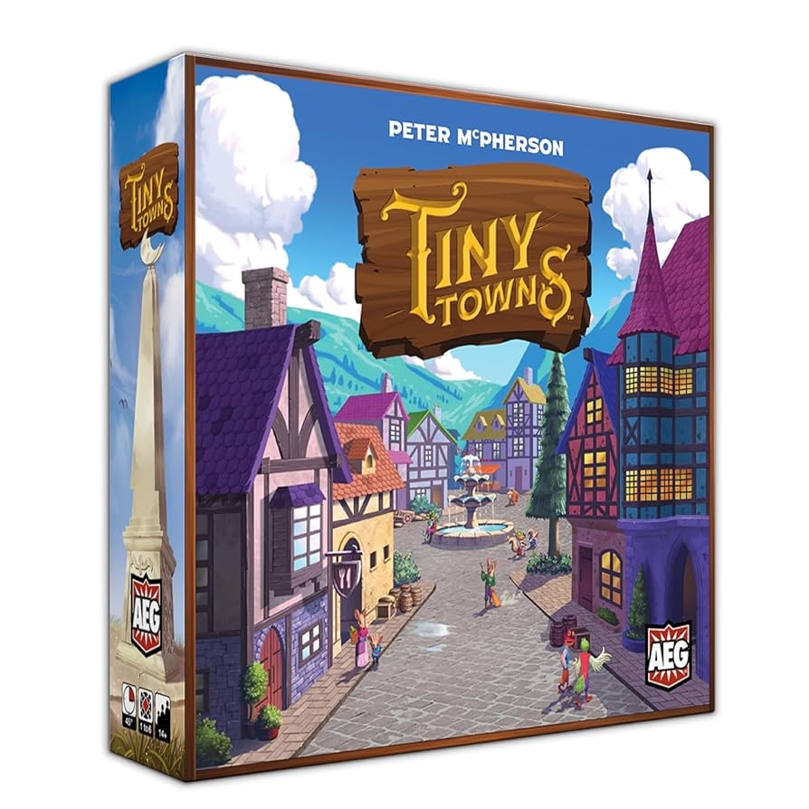 Amazon AEG Tiny Towns Award Winning Abstract Strategy Board Game Plan And Construct A Thriving Town Puzzly City Building 1 6 Players Ages 14 Toys Games