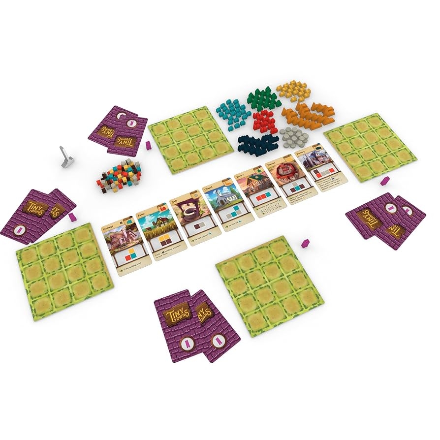 Amazon AEG Tiny Towns Award Winning Abstract Strategy Board Game Plan And Construct A Thriving Town Puzzly City Building 1 6 Players Ages 14 Toys Games