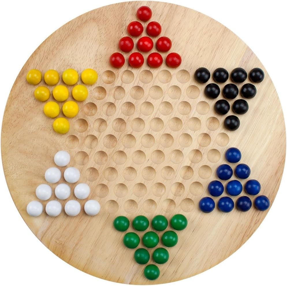 Amazon All Natural Wood Chinese Checkers With Wooden Marbles By Brybelly 1 Pack Toys Games