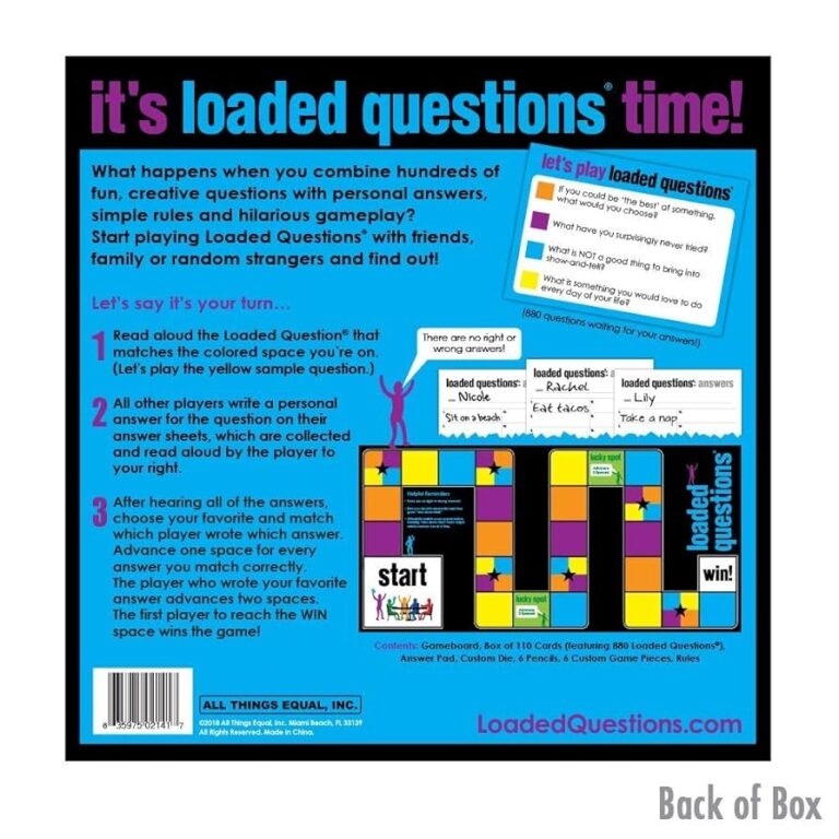 Amazon All Things Equal Inc Loaded Questions The Family Friends Version Of The Classic Game Of Who Said What Blue Toys Games