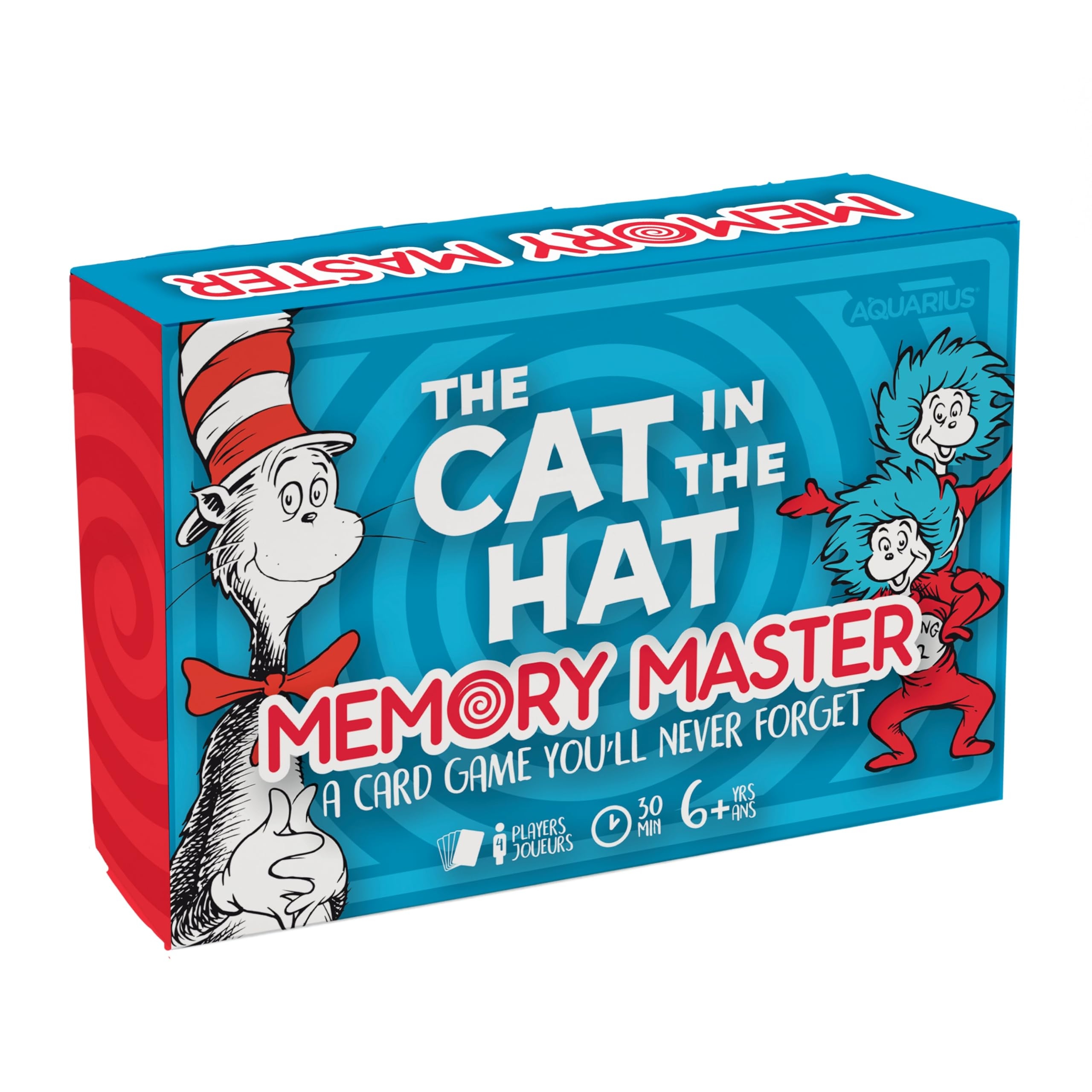 Amazon AQUARIUS Cat In The Hat Memory Master Card Game Fun Family Party Game For Kids Teens Adults Entertaining Game Night Gift Officially Licensed Dr Seuss Merchandise 