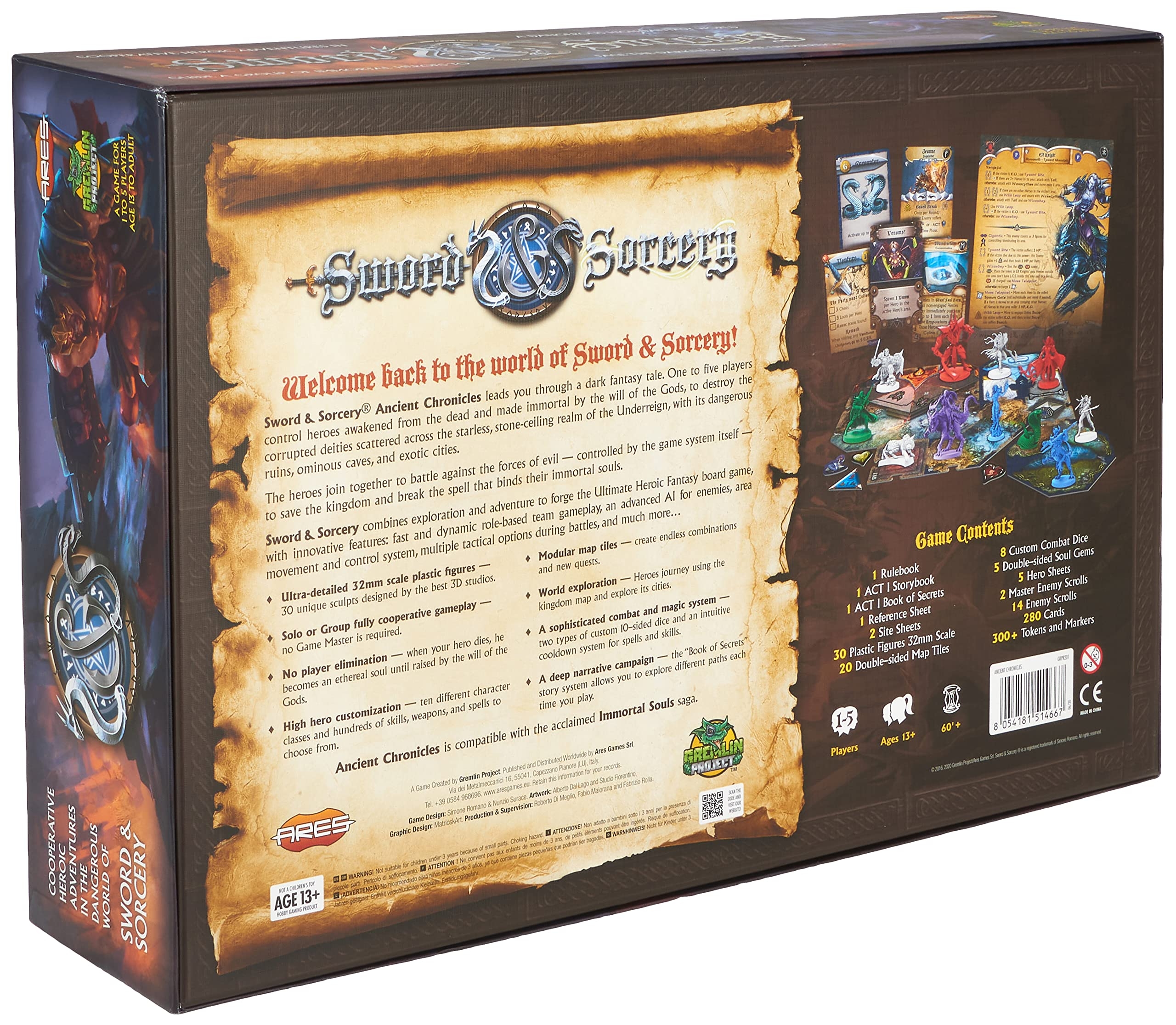 Amazon Ares Games Sword Sorcery Ancient Chronicles Core Set A Board Game 1 5 Players Board Games For Family 60 Minutes Of Gameplay For Kids And Adults Ages 14 