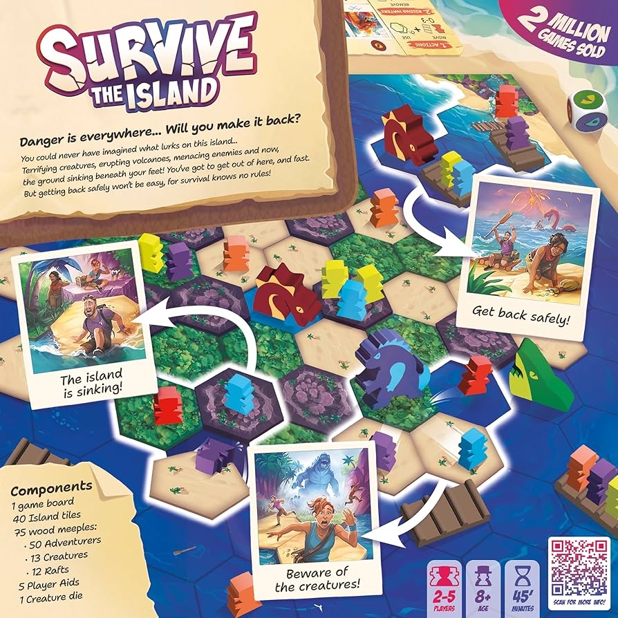 Amazon Asmodee Survive The Island Board Game 2024 Edition Thrilling Escape Adventure With New Monsters Fun Strategy Game For Kids Adults Ages 8 2 5 Players 45 Minute Playtime Toys Games