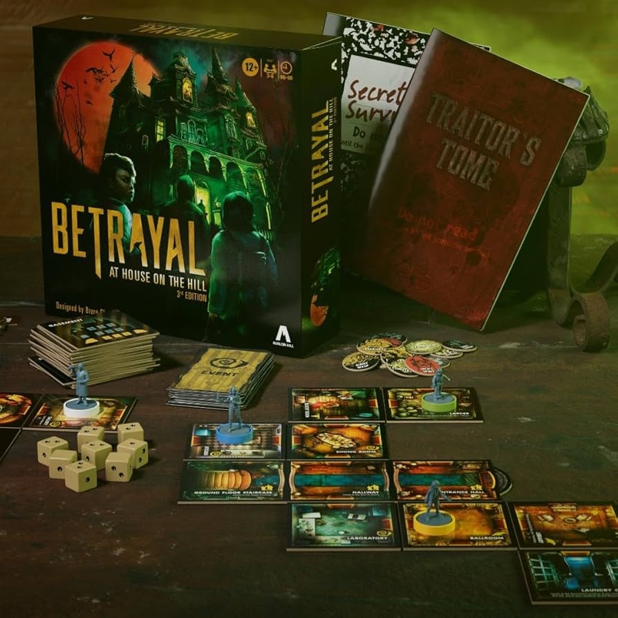 Amazon Avalon Hill Hasbro Gaming Betrayal At The House On The Hill 3rd Edition Cooperative Board Game Ages 12 And Up 3 6 Players 50 Chilling Scenarios Toys Games