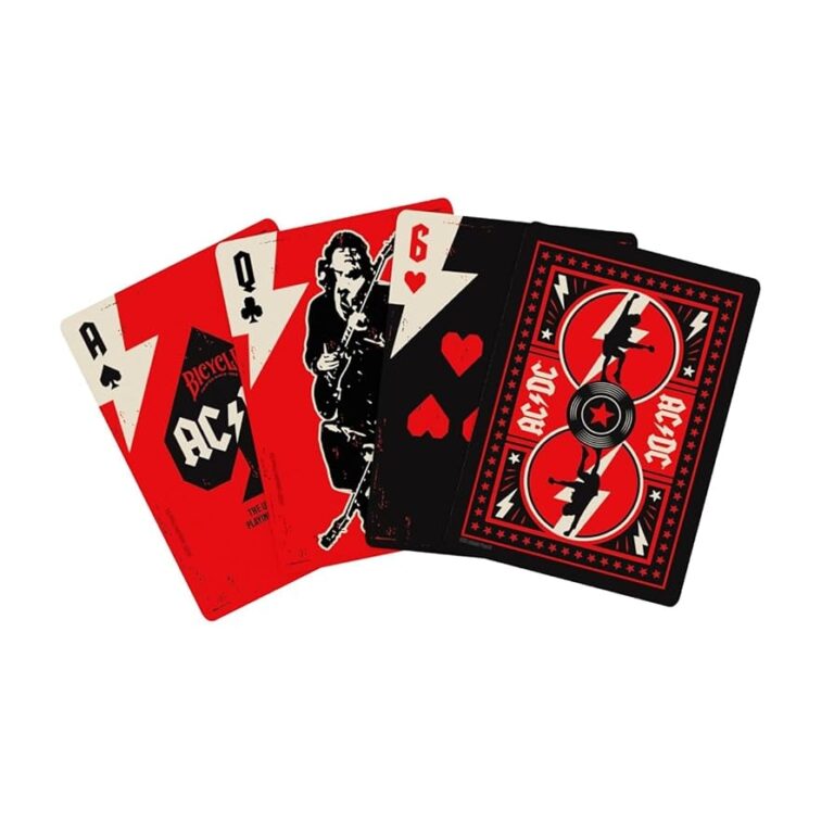 Amazon Bicycle ACDC Playing Cards Features Iconic ACDC Song Titles And Band Designs Red And Black 1 Deck Sports Outdoors
