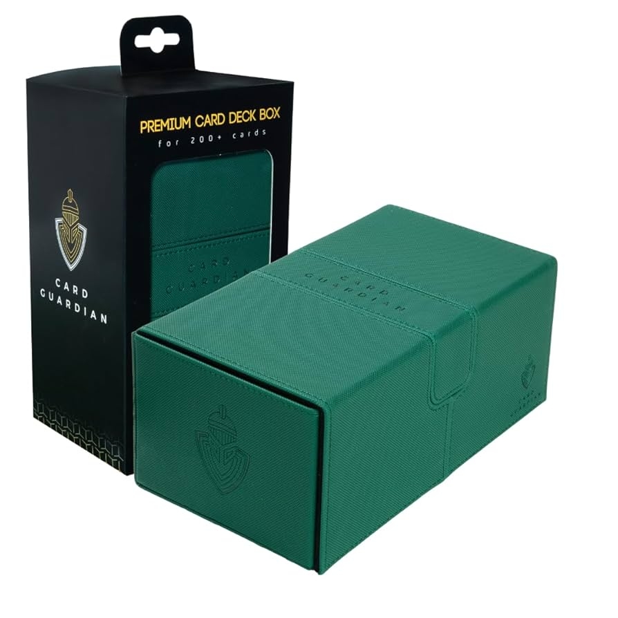 Amazon Card Guardian Premium Double Deck Box Green For 200 Cards Trading Card Games TCG Perfect For Magic The Gathering MTG Commander Deck Yugioh Deck Box Sports Card Storage Boxes 