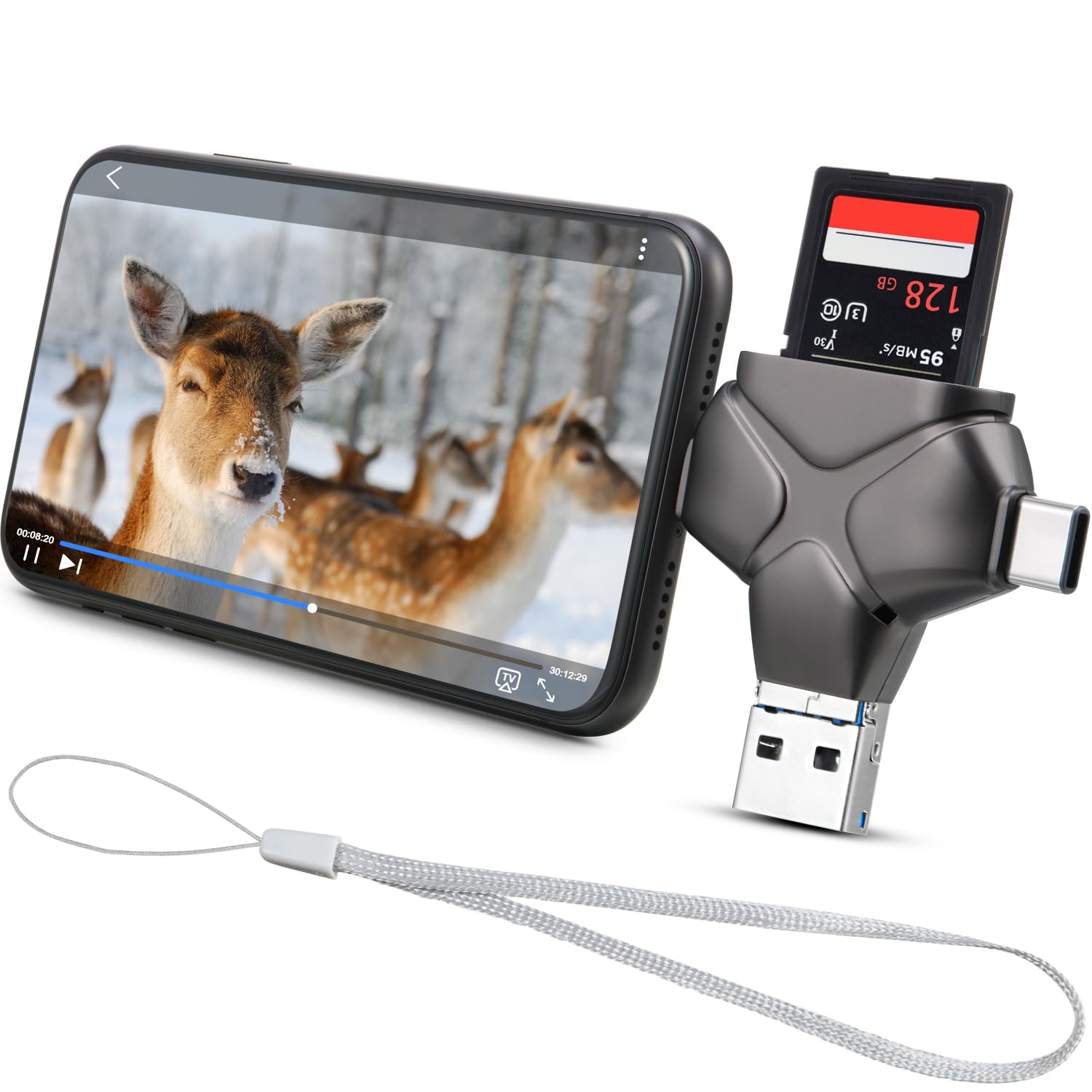 Amazon Ceoighe 4 In 1 Trail Camera Viewer Memory Card Reader Compatible With IPhone Ipad Android Computer Camera Type C Hunting Photo Video Viewer Gift For Scouting Deer Hunting Game Electronics