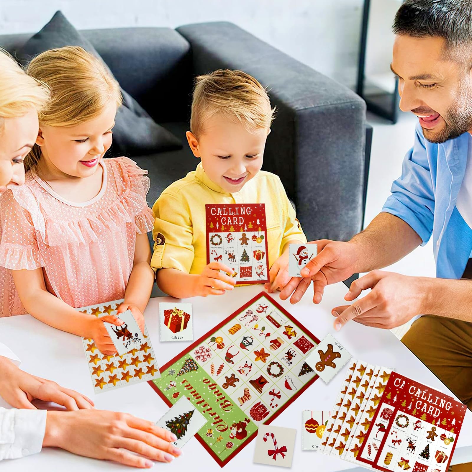 Amazon Christmas Bingo Game For Kids 24 Players Bingo Cards Christmas Games For Adults Large Groups Family Activities Classroom Xmas Holiday Party Supplies Toys Games
