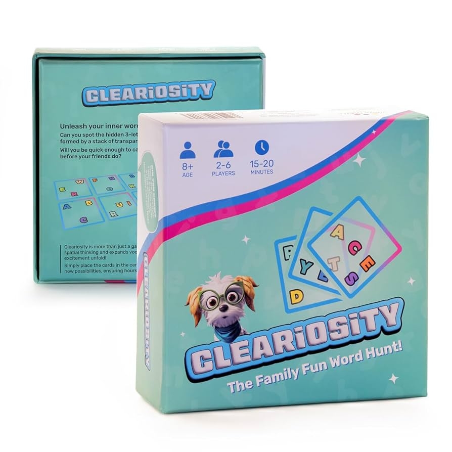 Amazon Cleariosity Fast Paced Transparent Word Card Game For Adults Teens Educational Fun Travel Games For Road Trips Party And Family Games For Kids Adults Game Night Fun 2 6