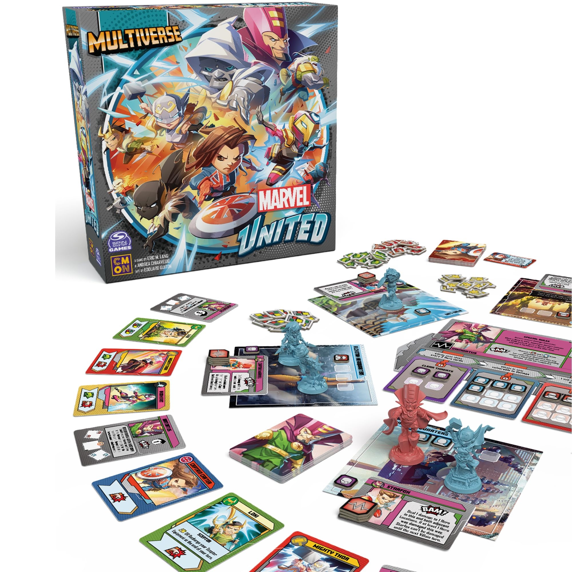 Amazon CMON Marvel United Multiverse Core Box Standalone Expansion With Highly Detailed Miniatures Cooperative Superhero Board Game For Kids Adults Ages 14 1 5 Players 45 Min Playtime Made By CMON 