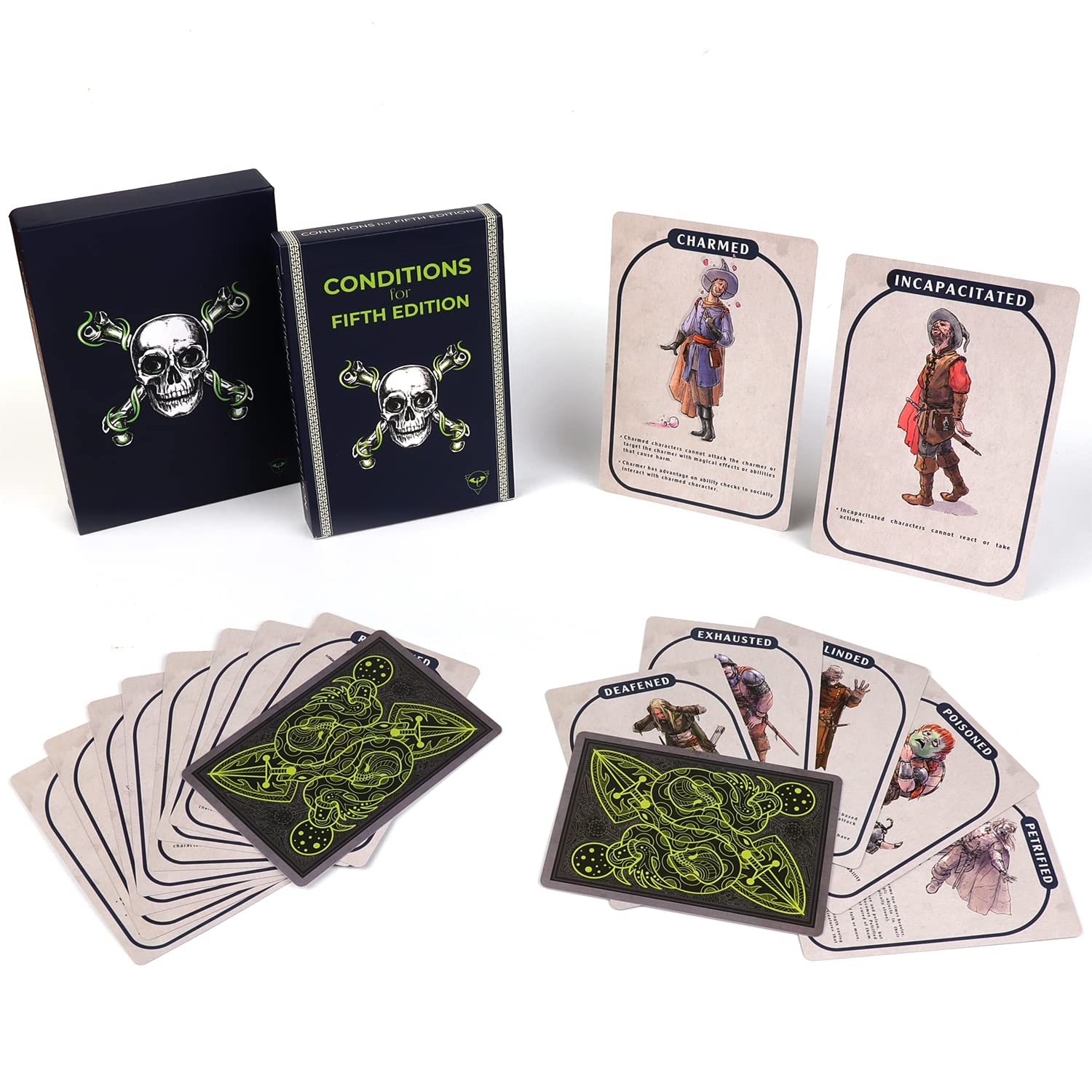 Amazon Condition Cards For Fifth Edition Compatible With Dungeons And Dragons D D For Use By Dungeon Master Accessories DND Gifts 5e Gifts Condition Rings Markers TTRPG Toys Games