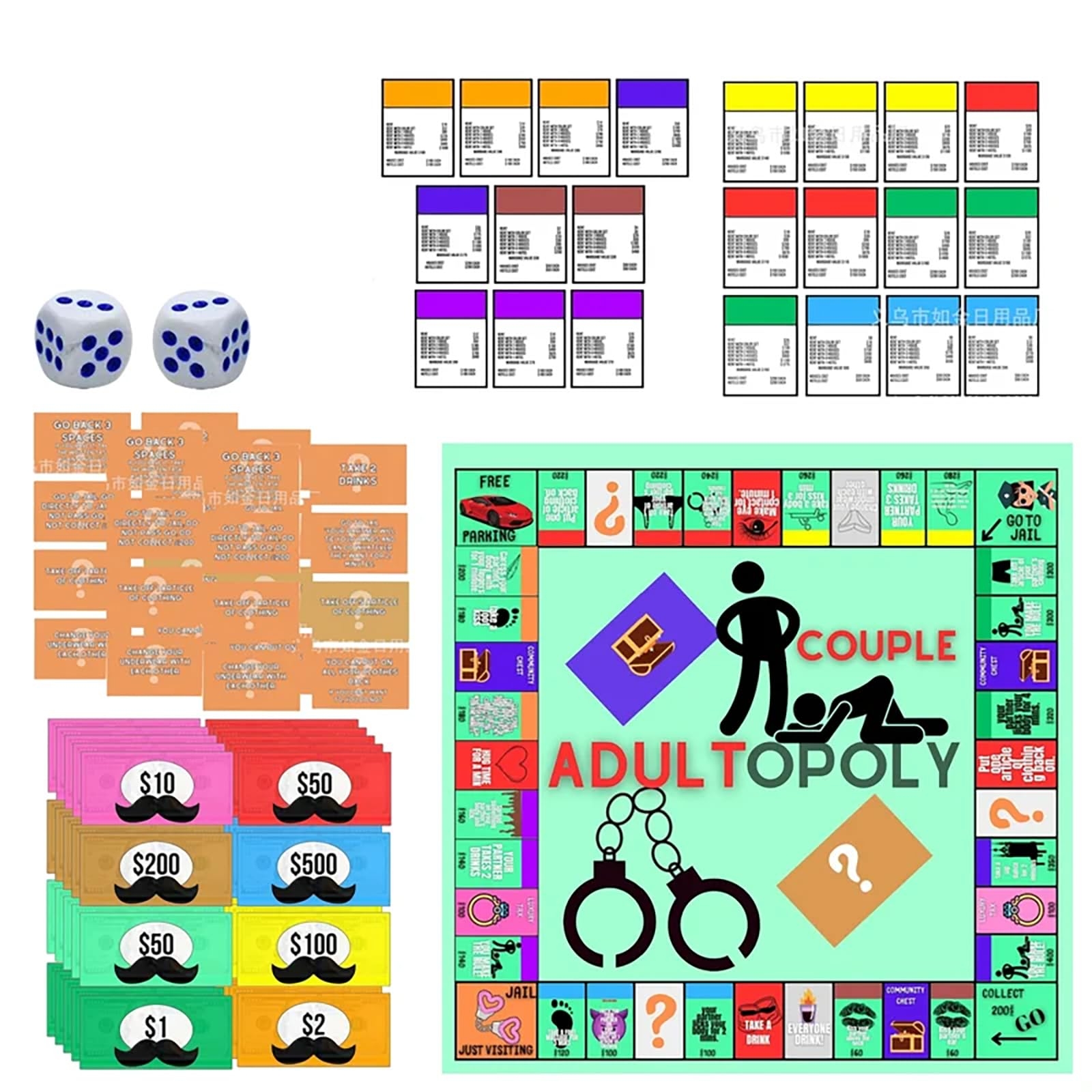 Amazon Couple Board Game Adult Couple Game Night For Romantic Date Nights 2024 New Fun Board Games For Couples Adultopoly Card Game For Relationship Building Fun Challenges 1PCS Toys Games
