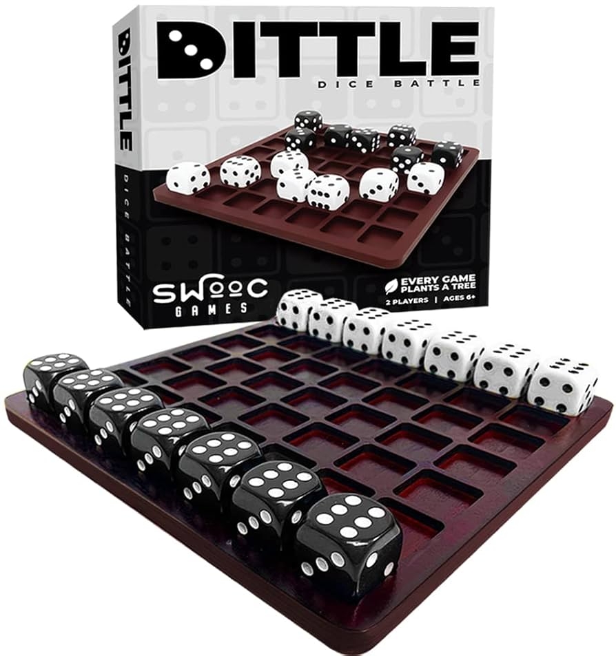 Amazon Dittle Dice Battle 2 Player Dice Games For Adults Adult Board Games For 2 Players Best Two Player Game For Adults Two Person Wooden Coffee Table Fun 