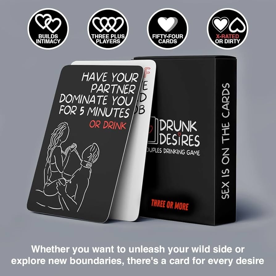 Amazon Drunk Desires Three Or More Couples Card Game 54 Cards Adult Card Games For Couples 21 Couple Games For Date Night And Anniversary 2 Player Bedroom Games For Couples And Adults Amazon Drunk Desires Three Or More Couples Card Game 54 Cards Adult Card Games For Couples 21 Couple Games For Date Night And Anniversary 2 Player Bedroom Games For Couples And Adults