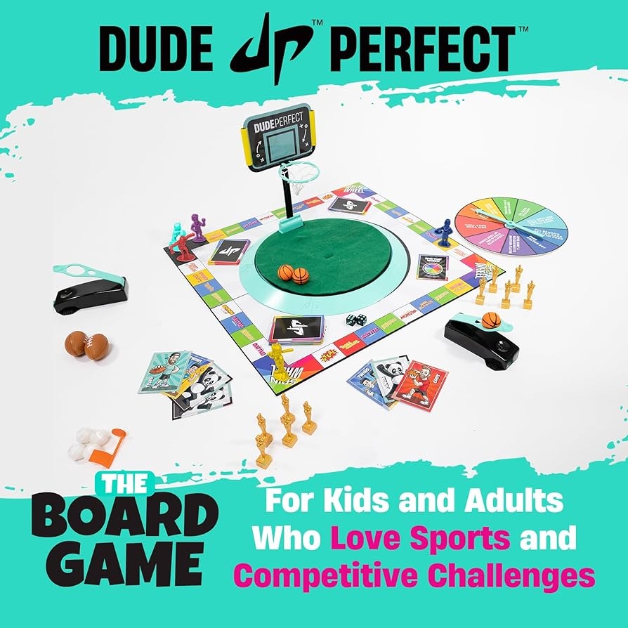 Amazon Dude Perfect Board Game 2 5 Player Challenging And Competitive Family Board Games Ideal Sports Board Games For Family Game Night Ages 4 And Above Toys Games