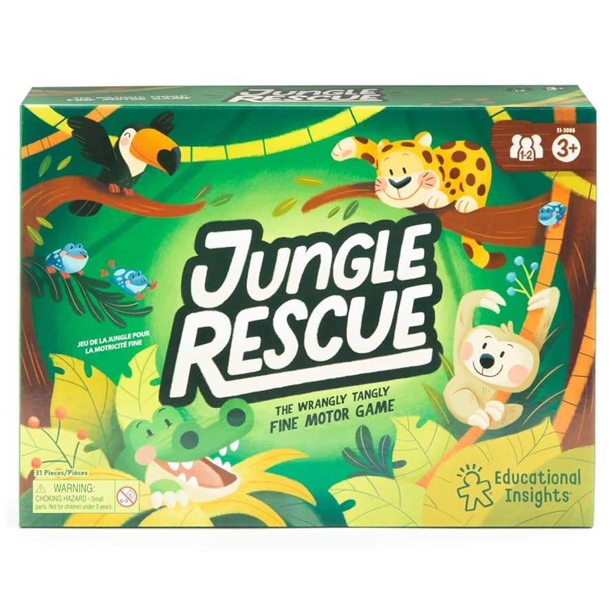 Amazon Educational Insights Jungle Rescue Cute Preschool Board Games For Kids Toddler Fine Motor Skills Animal Matching Games For Toddlers 3 5 2 Players Fun Gifts For Boys And Girls Ages 3 