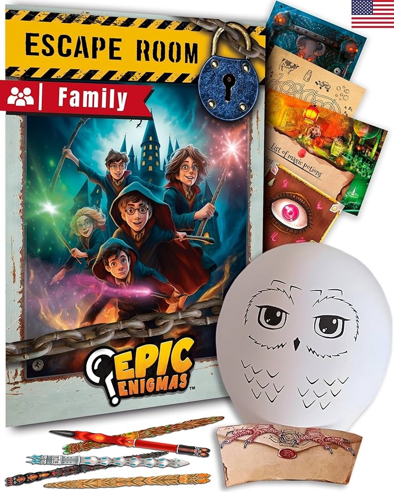 Amazon EPIC ENIGMAS Harry Magic Escape Room Ages 5 To 12 5 Thrilling Enigmatic Rooms Family Board Game Kids 1 5 Players Toys Games