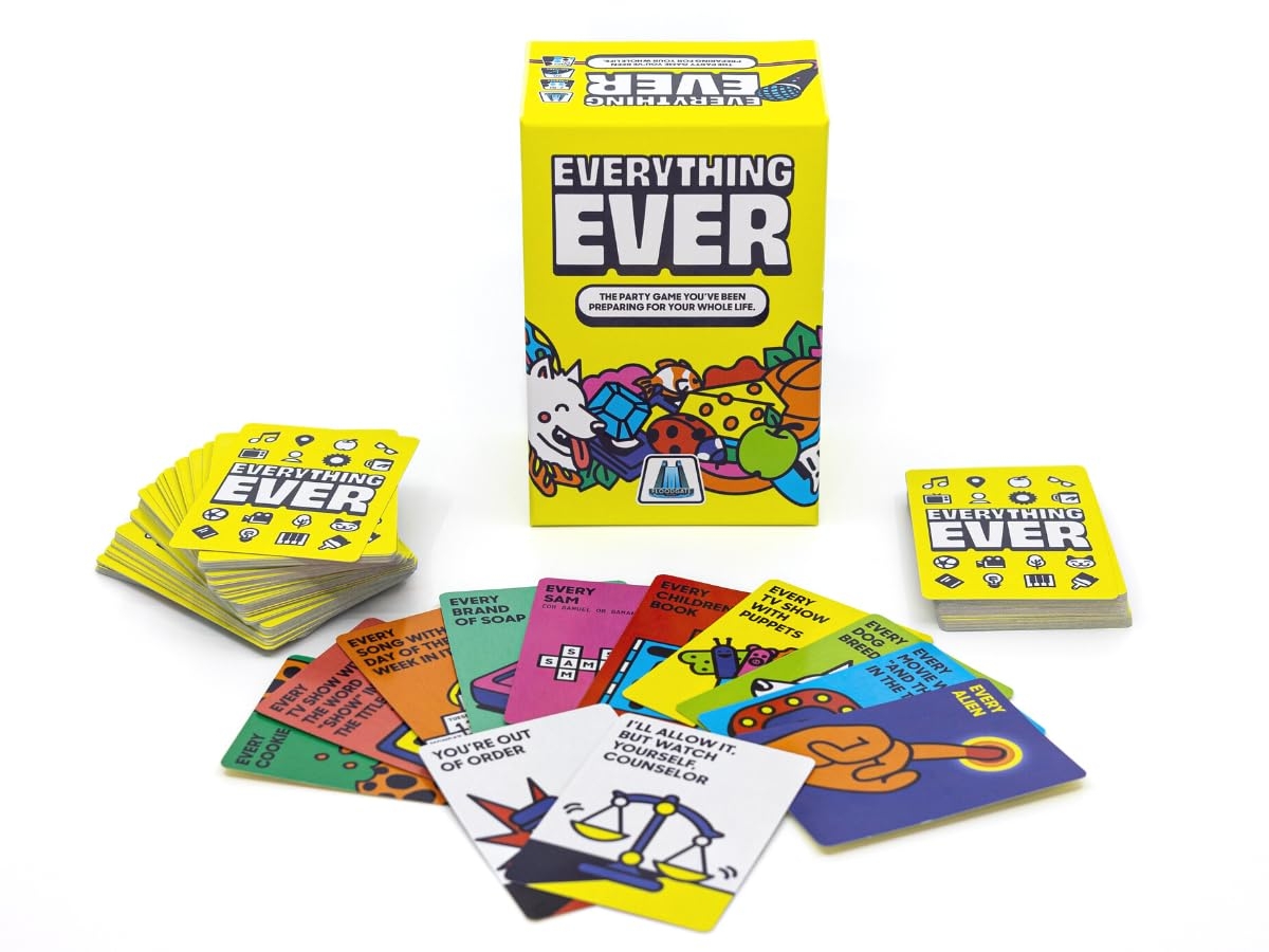 Amazon Everything Ever Card Game Fun Family Games For Adults Teens Kids Fun Quick Party Game 20 Minutes Ages 12 And Up For 2 To 10 Players Easy To Learn Toys Games