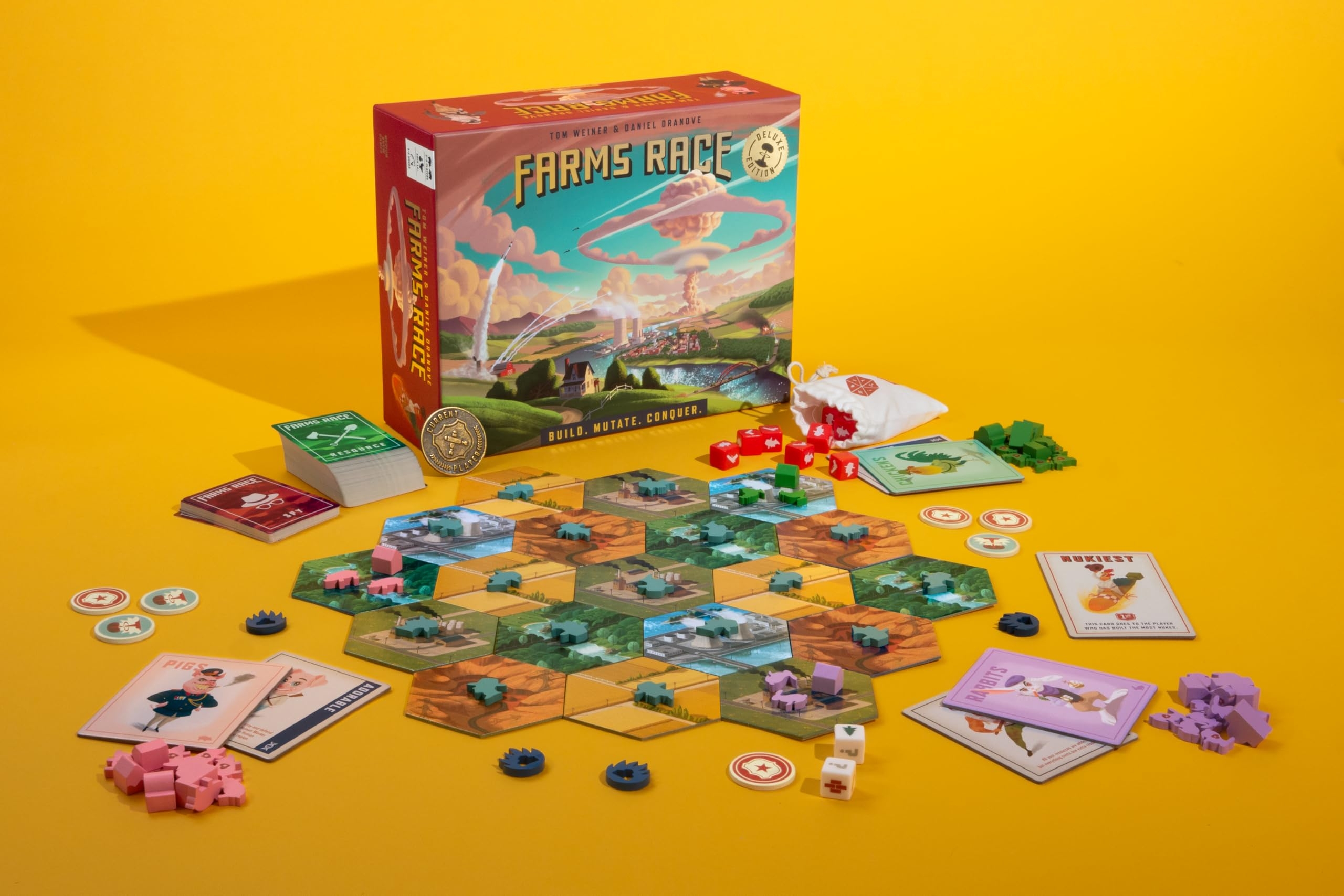 Amazon Farms Race Deluxe Edition Nuke Your Friends 1 2 Hour Strategy Board Game For Adults And Family Mensa Select Winner Ages 14 2 5 Players Toys Games