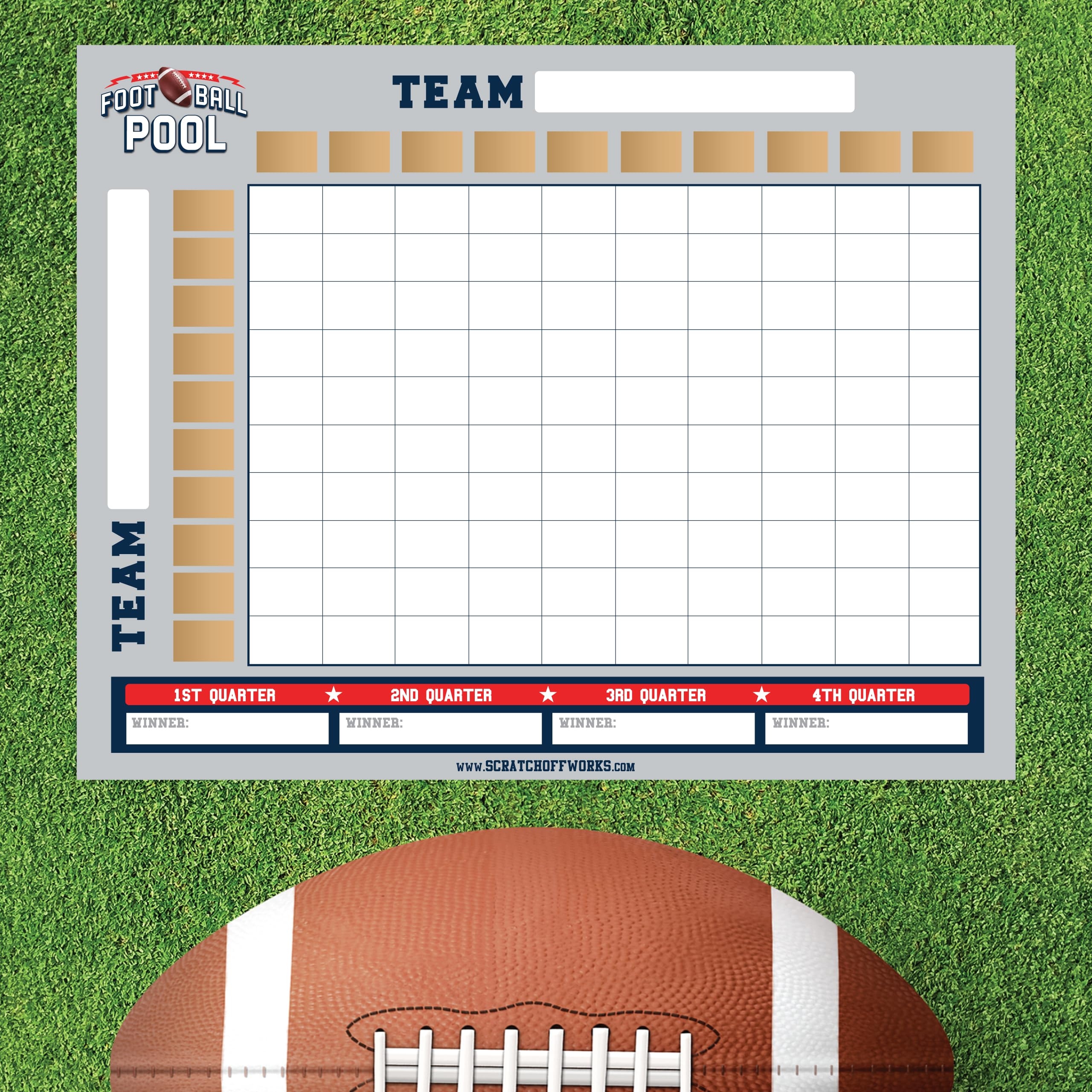 Amazon Football Squares Board 100 10 Cards Pack Superbowl Pool Cards Football Pool Game Scratch Off Betting Cards Football Scratch Off Cards Football Squares Scratch Off Grey Sports Outdoors