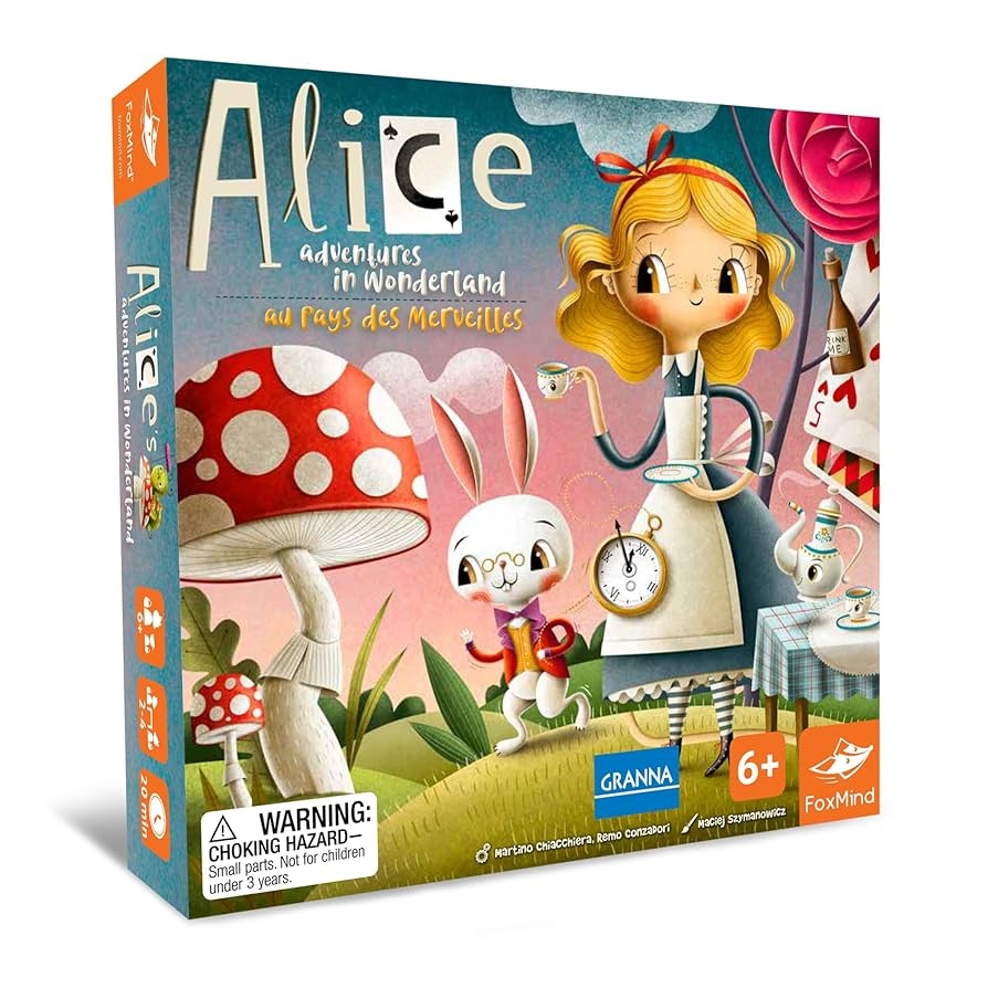 Amazon FoxMind Games Alice s Adventures In Wonderland Granna Fairytale Board Game Race To Become The Tea Party Champion Family Ages 6 2 4 Players Toys Games