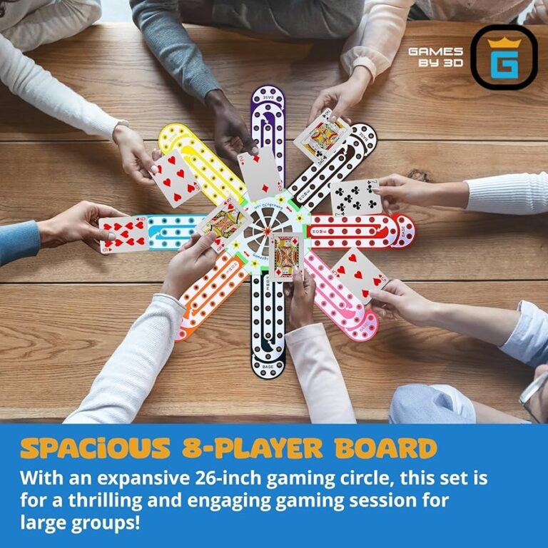 Amazon GAMES BY 3D Fast Track Board Game 2 8 Players Fast Paced Fun Compact Portable Durable 3 Play Options W Horse Head Pegs 2 Decks Of Cards Vibrant Color Perfect For Travel