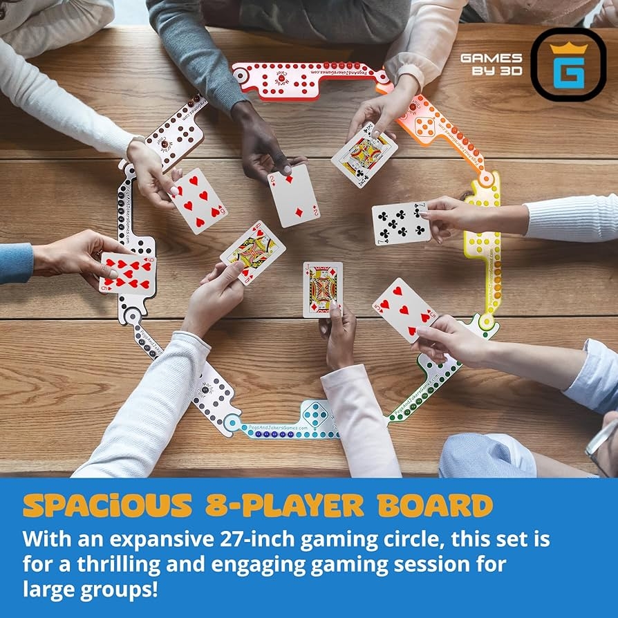 Amazon GAMES BY 3D Marbles Jokers Board Game 2 8 Players Fun Compact Portable Durable Easy To Learn Color Coded Boards Convenient Storage Perfect For Travel Holiday Party Family Game