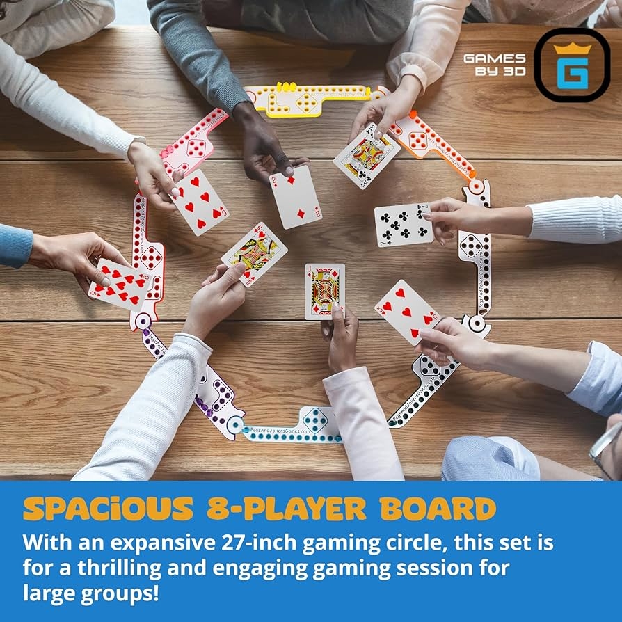 Amazon GAMES BY 3D Pegs And Jokers Board Game Strategic Fun Engaging And Portable Play With Family And Friends Easy To Learn Travel Friendly With Horse Head Peg And